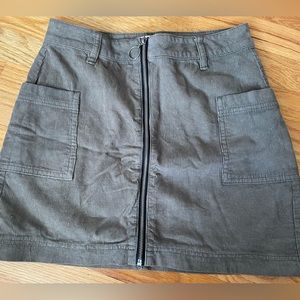 PACSUN OLIVE GREEN CORDUROY ZIP FRONT PENCIIL STRAIGHT SKIRT SZ 28